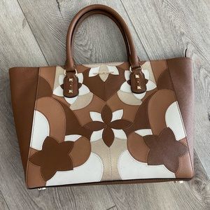 NWT MICHAEL KORS SANDRINE LARGE LUGGAGE TOTE BROWN